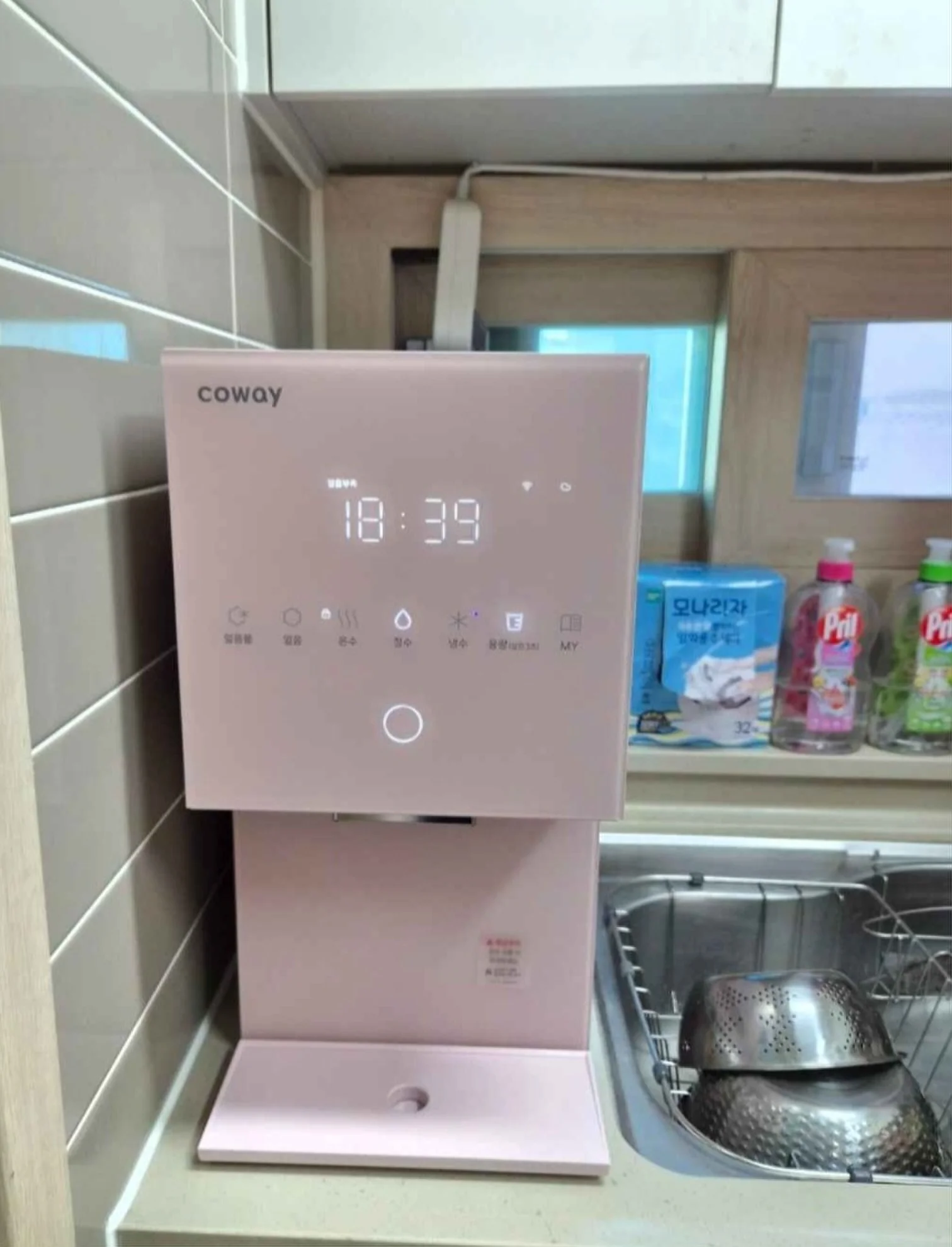 정수기렌탈 오산시 세교래미안 얼음정수기 설치 후 코웨이 정수기렌탈